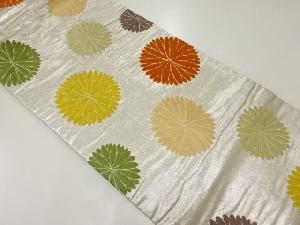 アンティーク　唐織菊模様織出し名古屋帯（材料）